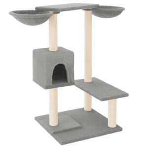 Rascador para gatos con postes gris claro 82 cm H