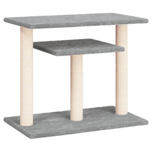 Postes arranhadores p/ gatos com plataformas 62.5cm cinza-claro H