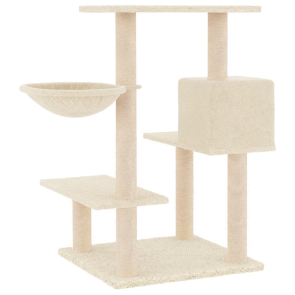 Árvore para gatos c/ postes arranhadores sisal 82.5 cm creme M 5