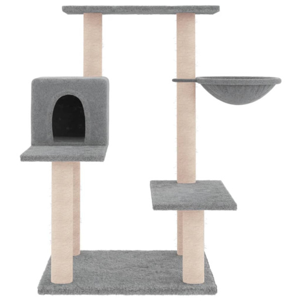 Árvore p/ gatos c/ postes arranhadores sisal 82.5cm cinza-claro M 3