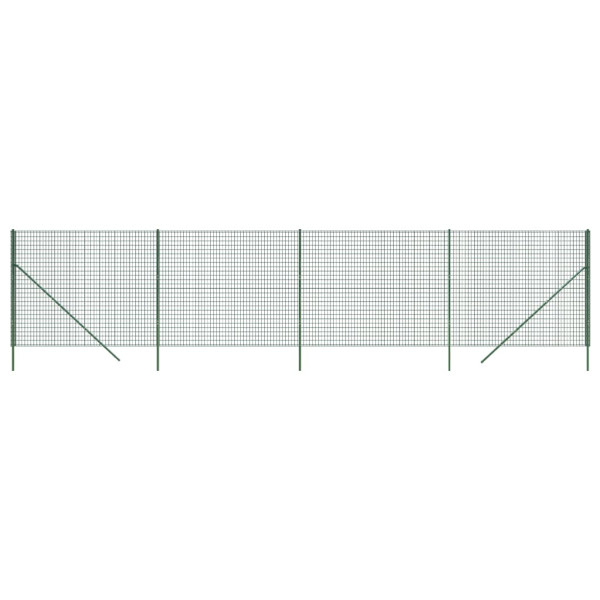 Cerca de malha de arame 2x10 m aço galvanizado verde M 2