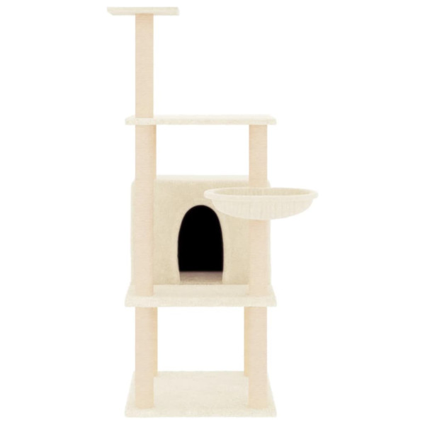 Árvore p/ gatos c/ postes arranhadores sisal 132 cm cor creme M 3