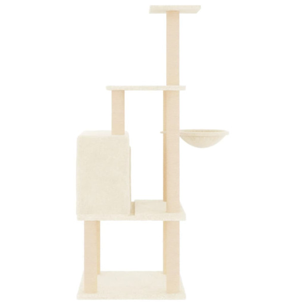 Árvore p/ gatos c/ postes arranhadores sisal 132 cm cor creme M 4