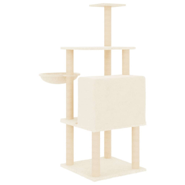 Árvore p/ gatos c/ postes arranhadores sisal 132 cm cor creme M 5