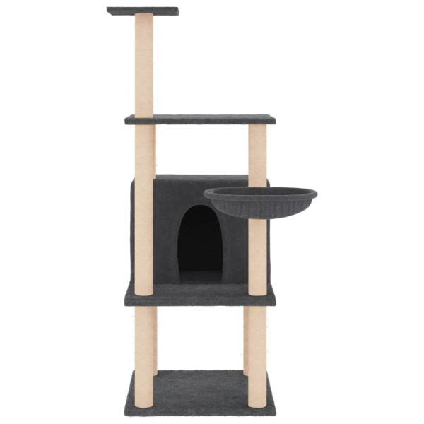 Árvore p/ gatos c/ postes arranhadores sisal 132cm cinza-escuro M 3