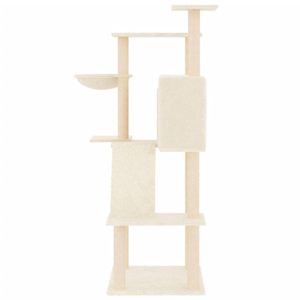 Árvore para gatos c/ postes arranhadores sisal 143 cm cor creme M 4