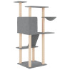 Árvore p/ gatos c/ postes arranhadores sisal 143 cm cinza-claro 5