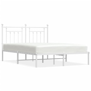Estructura de cama con cabecero metal blanca 140x200 cm H