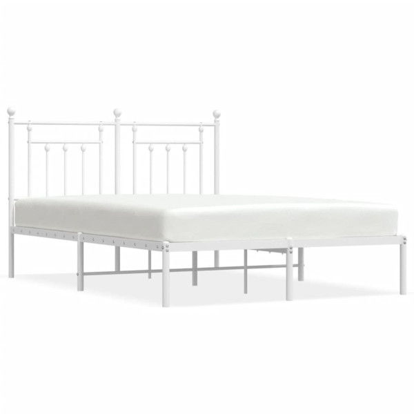 Estructura de cama con cabecero metal blanca 140x200 cm M 2