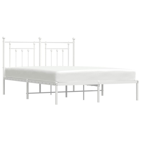 Estrutura de cama com cabeceira 140x200 cm metal branco M 4