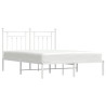 Estrutura de cama com cabeceira 140x200 cm metal branco 4