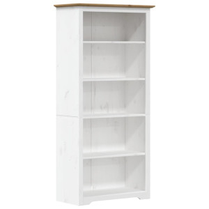Librería BODO 5 estantes madera maciza pino marrón 80x38x180 cm H