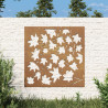 Adorno de pared jardín acero corten diseño hoja arce 55x55 cm 1