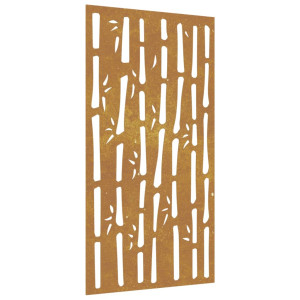 Decoração p/ muro de jardim 105x55 cm aço corten design bambu H