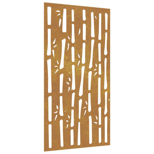 Decoração p/ muro de jardim 105x55 cm aço corten design bambu M 2