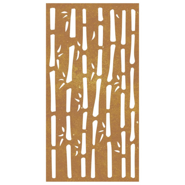 Decoração p/ muro de jardim 105x55 cm aço corten design bambu M 4