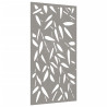 Decoração p/muro jardim 105x55cm aço corten design folhas bambu 3