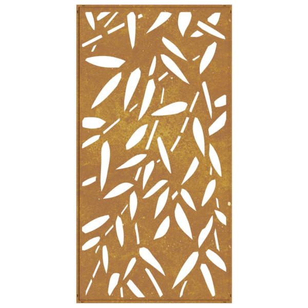 Adorno de pared jardín acero corten diseño hoja bambú 105x55 cm M 5