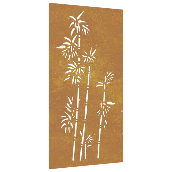 Decoração p/ muro de jardim 105x55 cm aço corten design bambu M 2