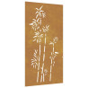 Adorno de pared de jardín acero corten diseño bambú 105x55 cm 2