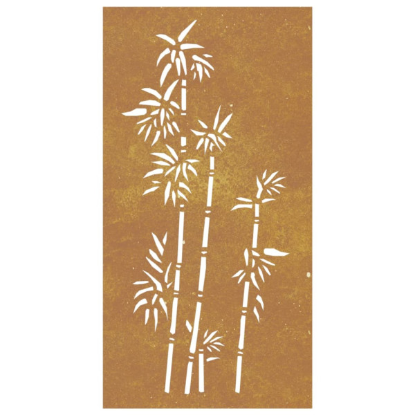 Adorno de pared de jardín acero corten diseño bambú 105x55 cm M 4