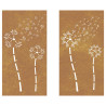 Decorações p/ muro de jardim 2 pcs aço corten design flores 4