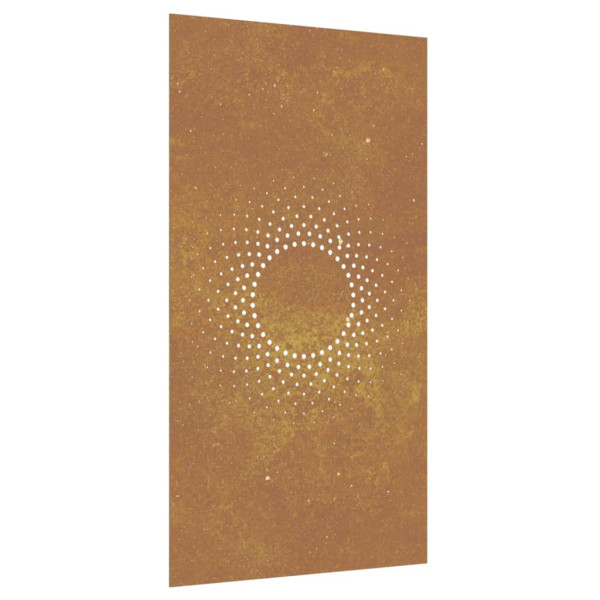Decoração p/ muro de jardim 105x55 cm aço corten design sol M 2