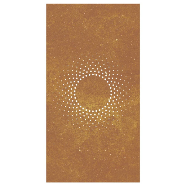 Adorno de pared de jardín acero corten diseño sol 105x55 cm M 4