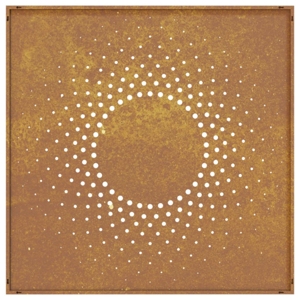 Decoração p/ muro de jardim 555x55 cm aço corten design sol M 5