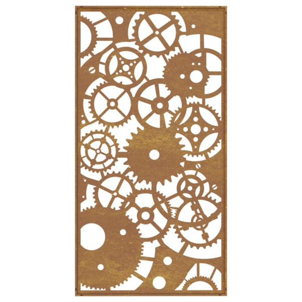 Adorno de pared de jardín acero corten rueda dentada 105x55 cm M 5