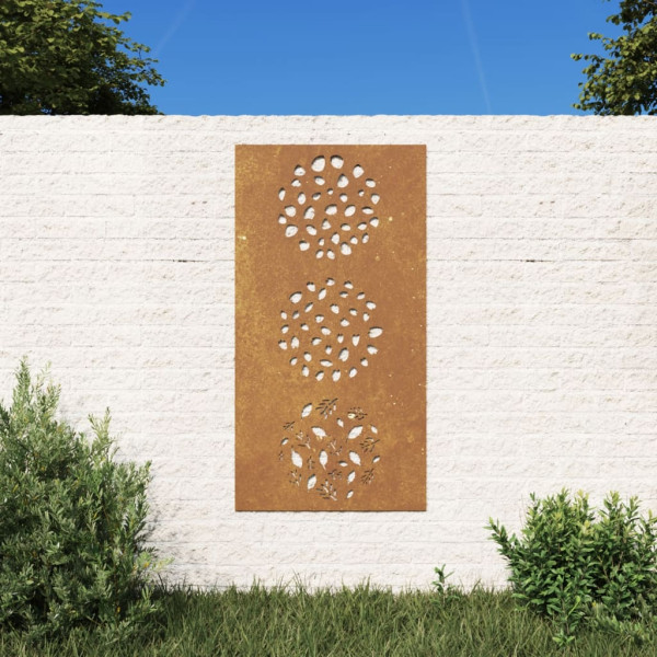 Adorno de pared de jardín acero corten diseño de hoja 105x55 cm D
