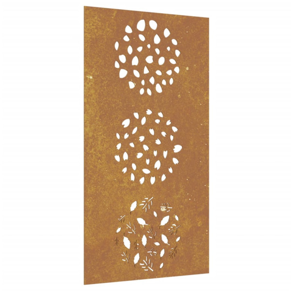 Decoração p/ muro de jardim 105x55 cm aço corten design folhas M 2