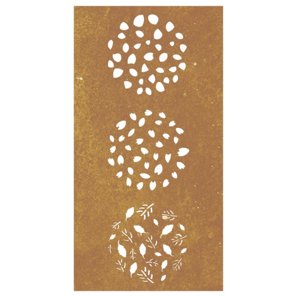 Decoração p/ muro de jardim 105x55 cm aço corten design folhas M 4