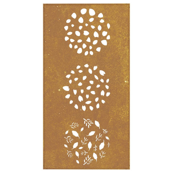 Decoração p/ muro de jardim 105x55 cm aço corten design folhas M 5