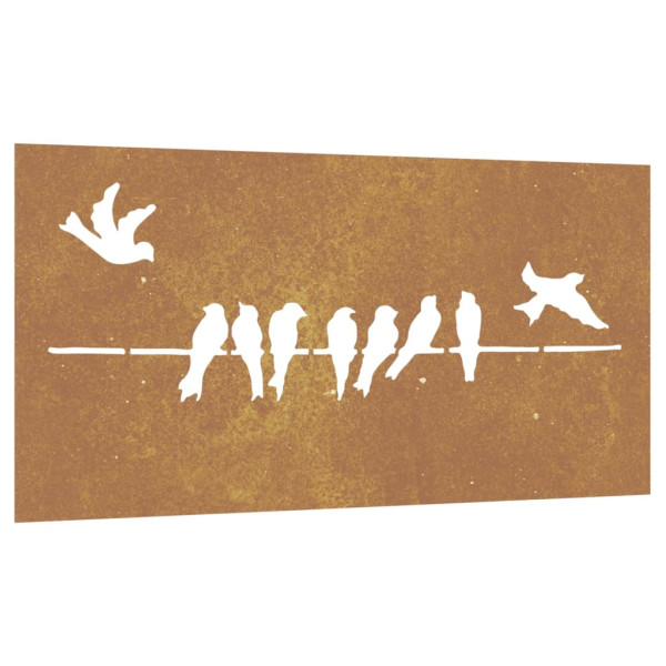 Adorno de pared de jardín acero corten diseño pájaros 105x55 cm M 2