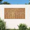 Adorno de pared de jardín acero corten diseño flores 105x55 cm 1