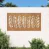 Decoração p/ muro de jardim 105x55 cm aço corten design folhas 1