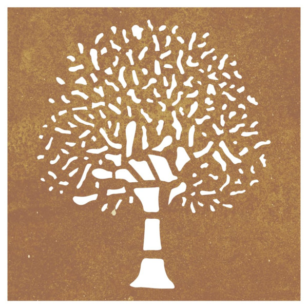 Adorno de pared de jardín acero corten diseño árbol 55x55 cm M 4