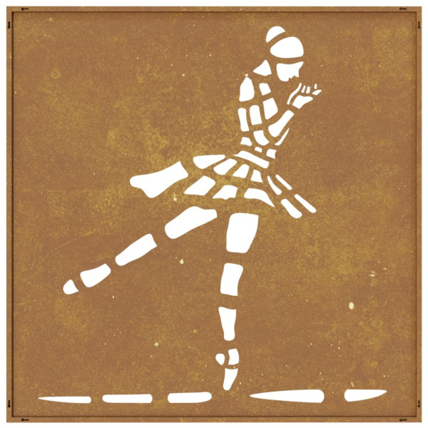 Adorno de pared jardín acero corten bailarina ballet 55x55 cm M 5
