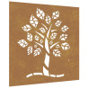 Adorno de pared de jardín acero corten diseño árbol 55x55 cm 2