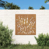 Decoração p/ muro de jardim 555x55 cm aço corten design relva 1