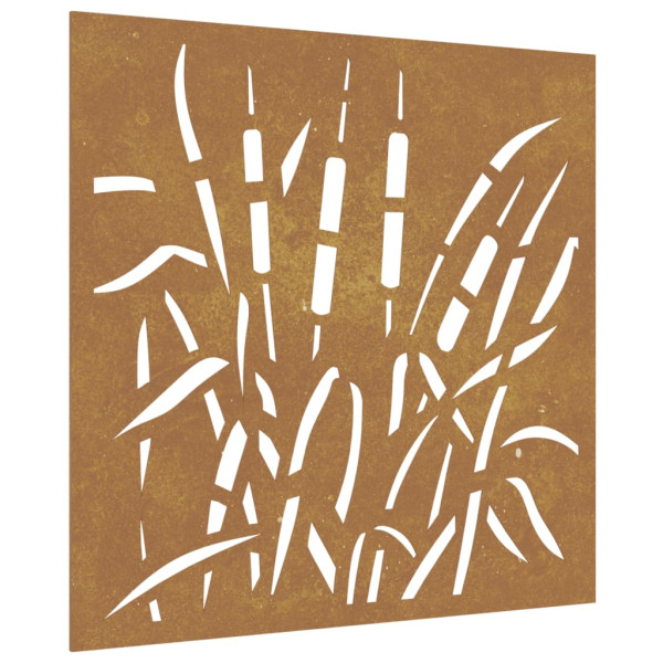 Decoração p/ muro de jardim 555x55 cm aço corten design relva M 2