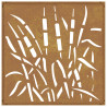 Decoração p/ muro de jardim 555x55 cm aço corten design relva 5