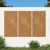 Adorno pared jardín 3 uds acero corten diseño sol 105x55 cm 1