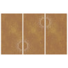 Decoração p/ muro de jardim 3pcs 105x55cm aço corten design sol 4