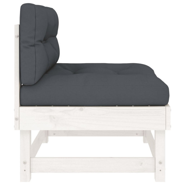 Sofá central con cojines madera maciza de pino blanco M 4