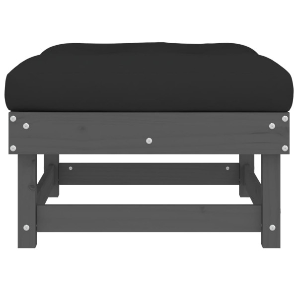 Apoio de pés p/ jardim c/ almofadão pinho maciço cinzento M 4