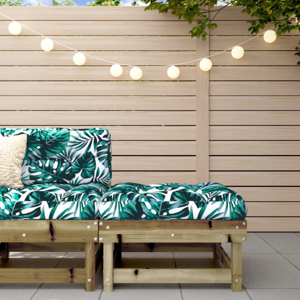 Taburete de jardín con cojín madera de pino impregnada D