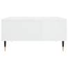Mesa de centro madera de ingeniería blanco brillo 60x60x30 cm 5