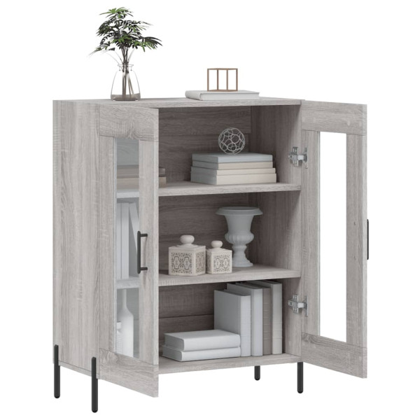 Aparador de madera de ingeniería gris Sonoma 69.5x34x90 cm M 4